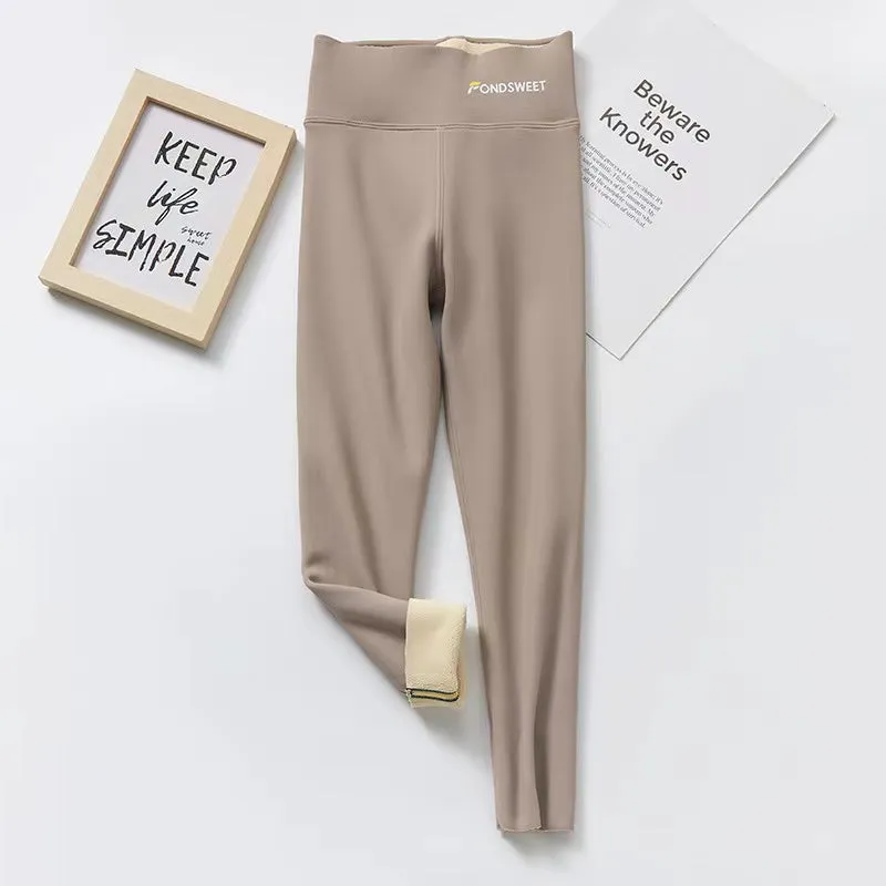 Fondsweet Seamless Yoga Winter Warm Plush Leggings