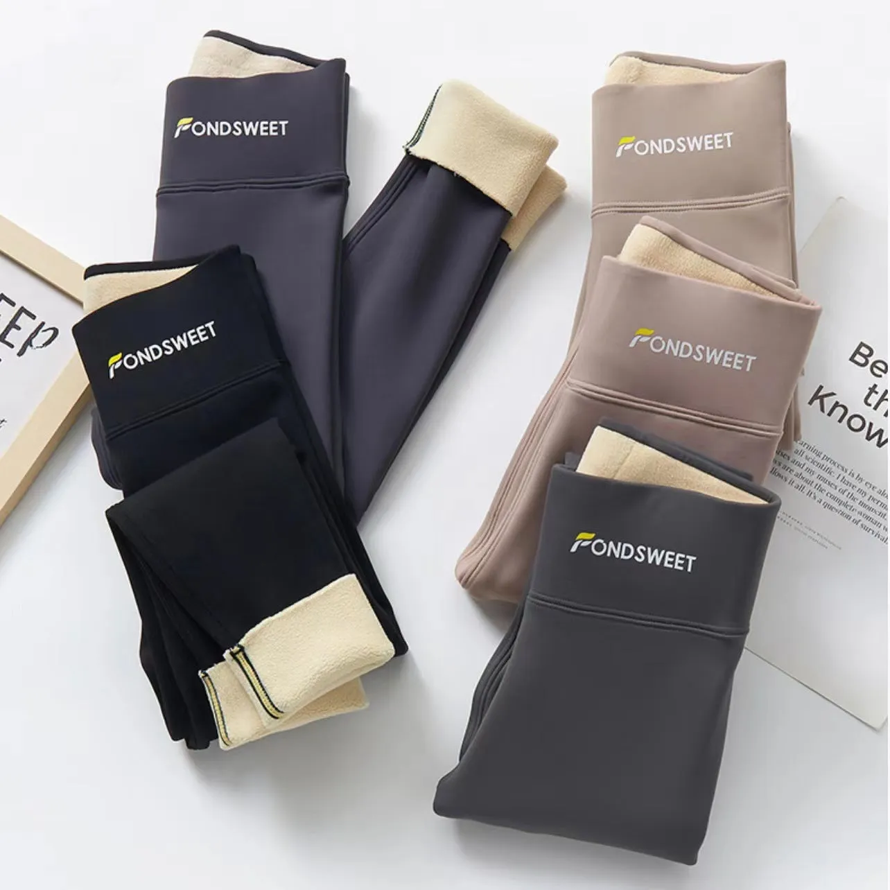Fondsweet Seamless Yoga Winter Warm Plush Leggings