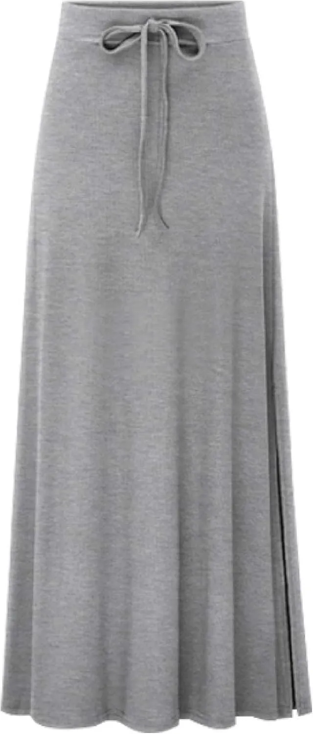 GGUHHU Women's Fashion Drawstring High-Waist Knit Pleated Long Skirts Midiskirts