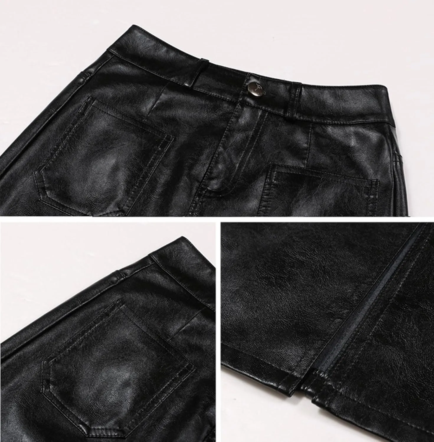 GGUHHU Womens Retro High Waist Faux Leather Long Skirt Package Hip Slim Fit Midiskirts
