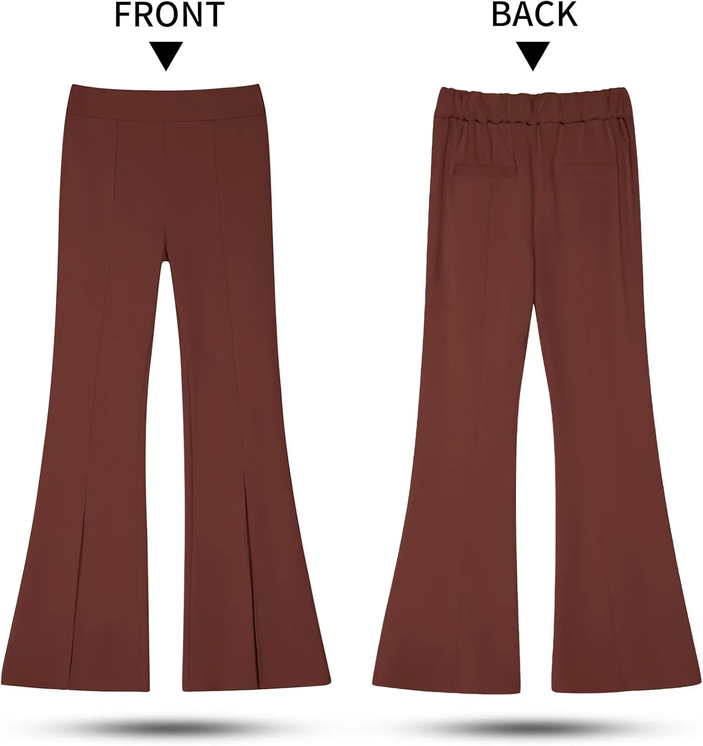 GRAPENT Dress Pants Wide Leg Pants for Women Flare Pants Pull On Business Casual Work Trousers Split Hem Slacks