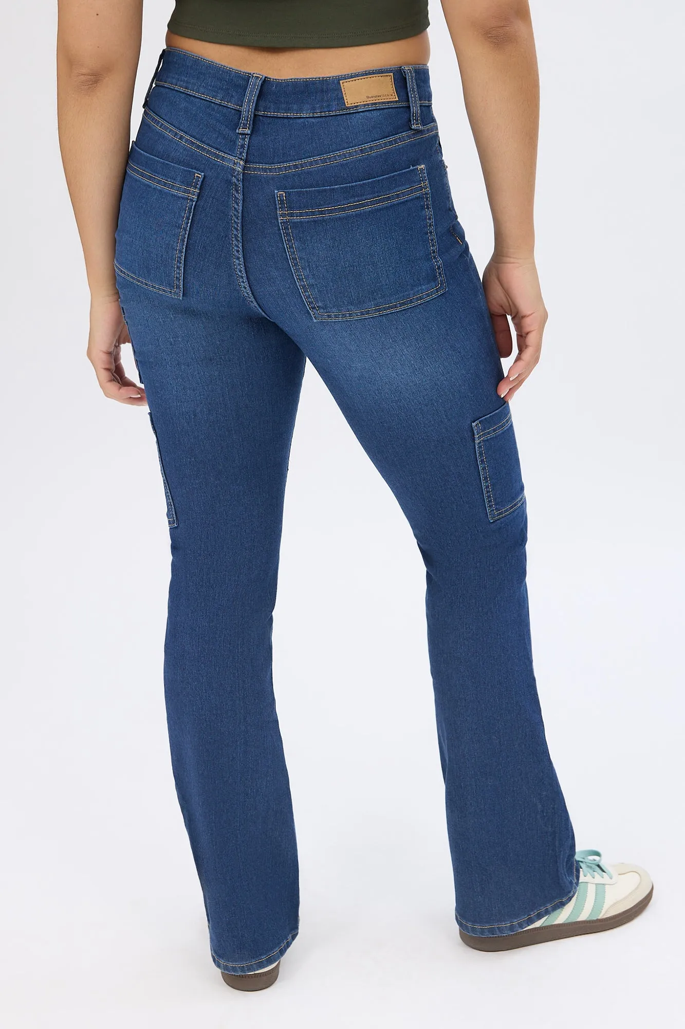 High Rise Cargo Bootcut Jeans