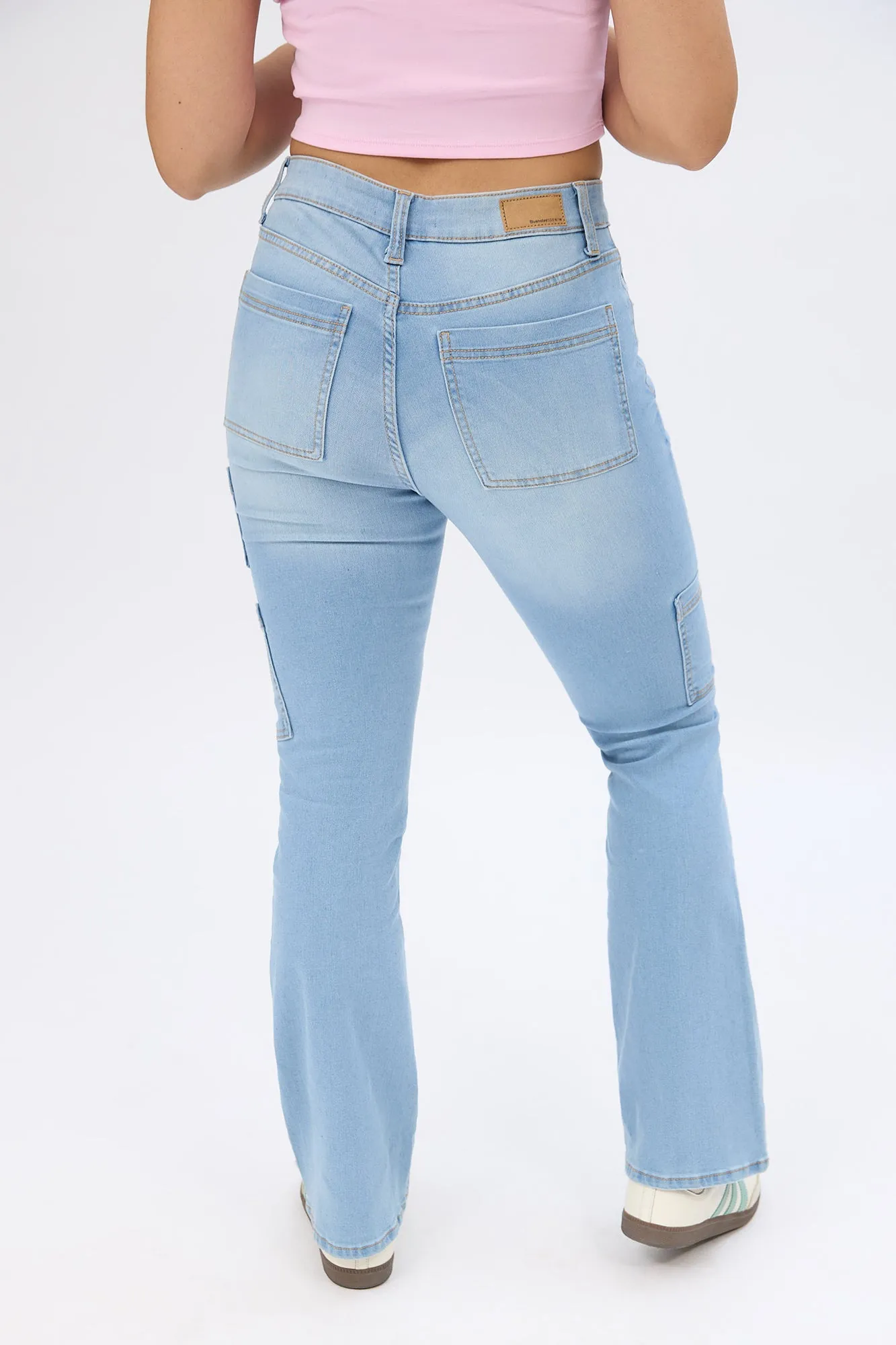 High Rise Cargo Bootcut Jeans