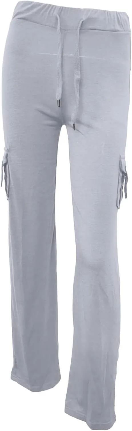 High Waist Stretch Cargo Pants for Women Casual Military Army Cargo Combat Work Pants with Pockets Bootcut Trousers