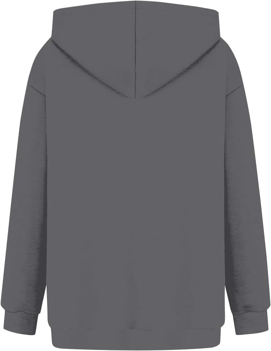 Hoodies for Women Oversized Sweatshirts Basic Hooded Neck Long Sleeve Shirts Lightweight Pullover Tops with Pocket