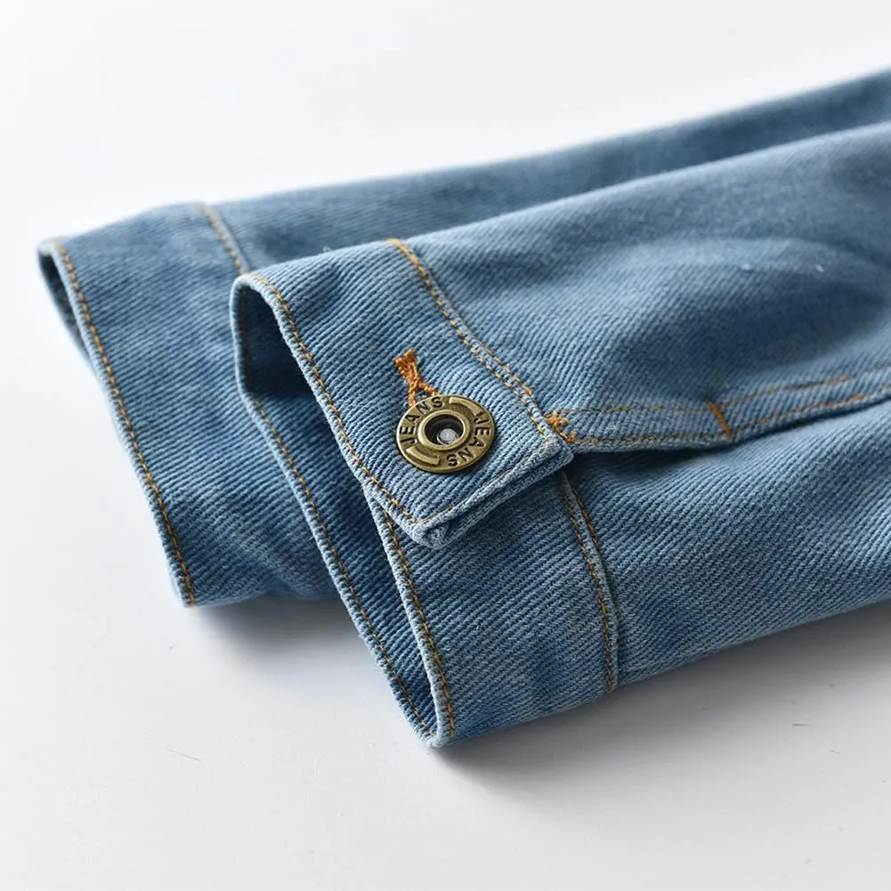 IMEKIS Toddler Baby Denim Jackets Button Down Jeans Coat Ripped Hooded Top Fall Cowboy Outwear Clothes for Kids Girls Boys