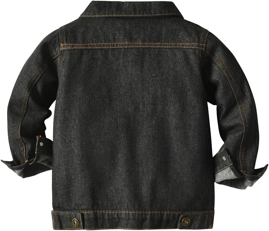 IMEKIS Toddler Baby Denim Jackets Button Down Jeans Coat Ripped Hooded Top Fall Cowboy Outwear Clothes for Kids Girls Boys