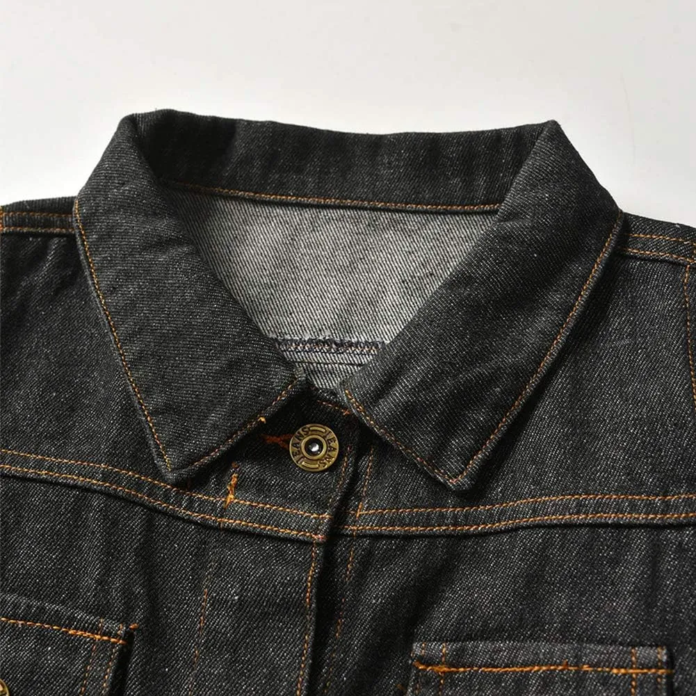 IMEKIS Toddler Baby Denim Jackets Button Down Jeans Coat Ripped Hooded Top Fall Cowboy Outwear Clothes for Kids Girls Boys