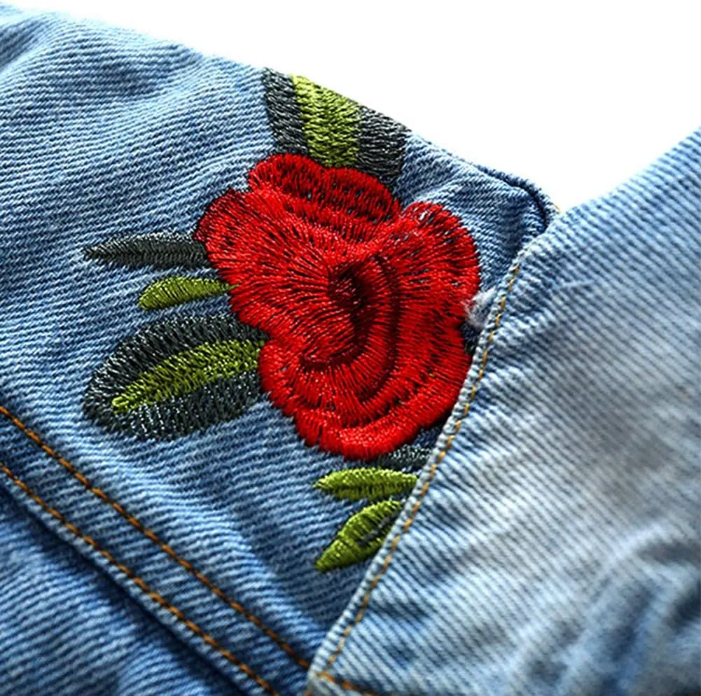 IMEKIS Toddler Baby Denim Jackets Button Down Jeans Coat Ripped Hooded Top Fall Cowboy Outwear Clothes for Kids Girls Boys