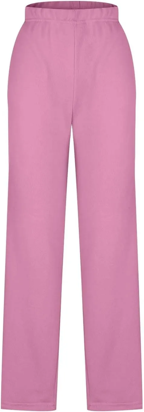 JOAU Women's Plus Size Loose Fit Elastic High Waist Pants Casual Straight Leg Baggy Trousers Soft Loungewear with Pockets