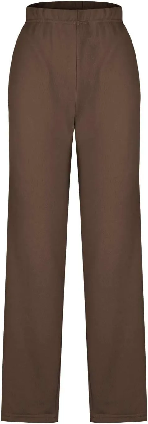 JOAU Women's Plus Size Loose Fit Elastic High Waist Pants Casual Straight Leg Baggy Trousers Soft Loungewear with Pockets