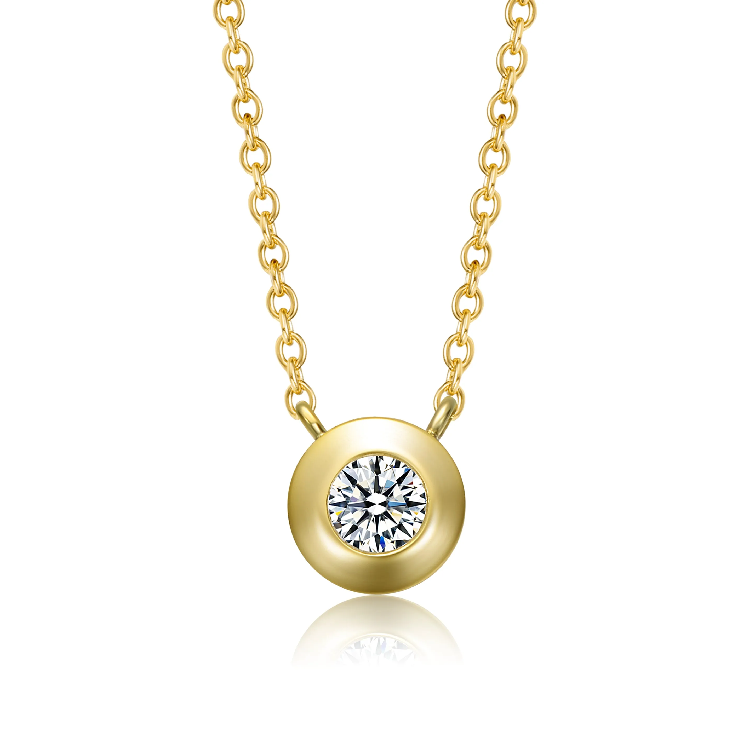 Julie Dainty Bezel Solitaire Necklace