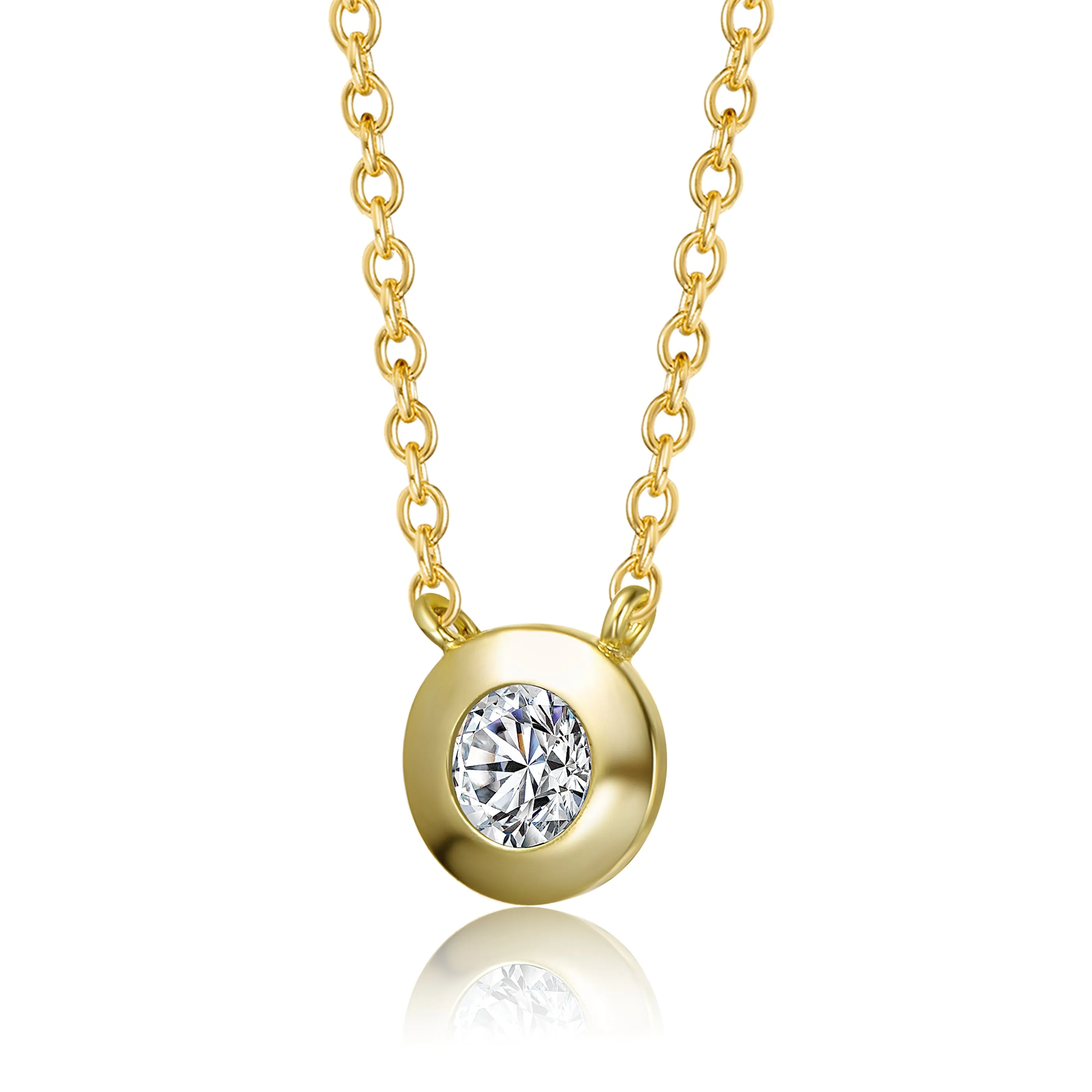 Julie Dainty Bezel Solitaire Necklace