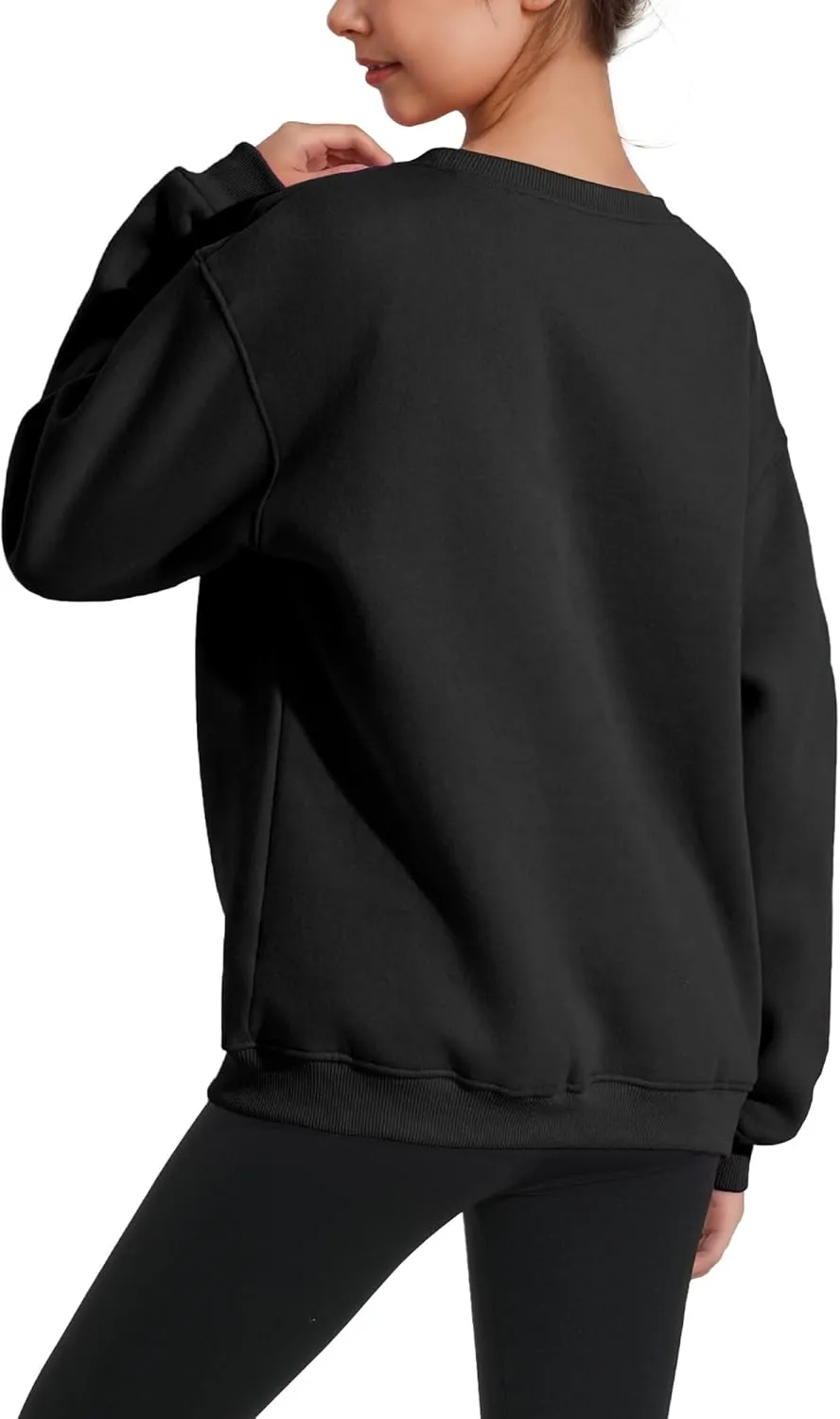 KEREDA Girls Crewneck Oversized Sweatshirt Long Sleeve Tops Loose Pullover Solid Fleece Clothes 7-14 Years