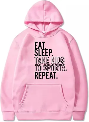 Letter Graphic Print Hoodies for Women Fall Long Sleeve Sweatshirts Drawstring Pullover Tops with Pocket, Large