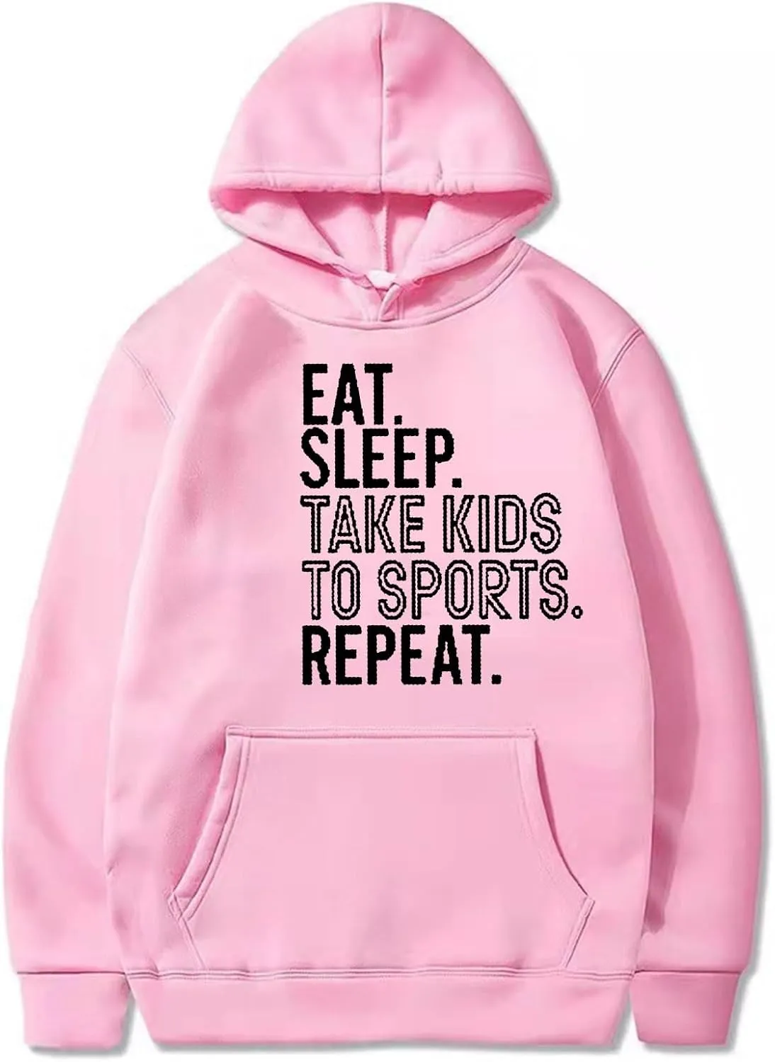 Letter Graphic Print Hoodies for Women Fall Long Sleeve Sweatshirts Drawstring Pullover Tops with Pocket, Large