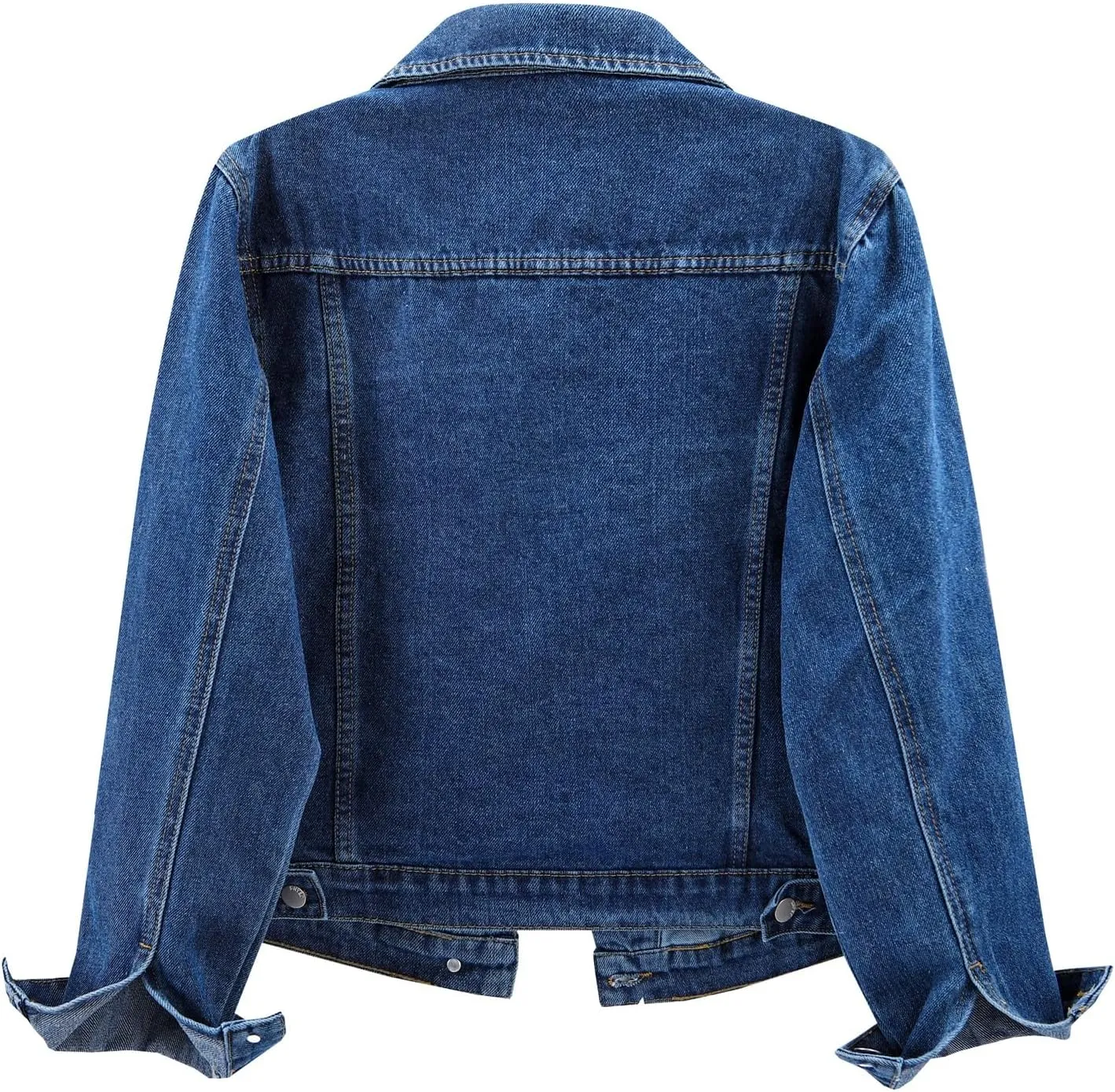 LifeShe Women's Basic Denim Jacket Button DownTrucker Jacket Slim Fit Jean Jacket Coat