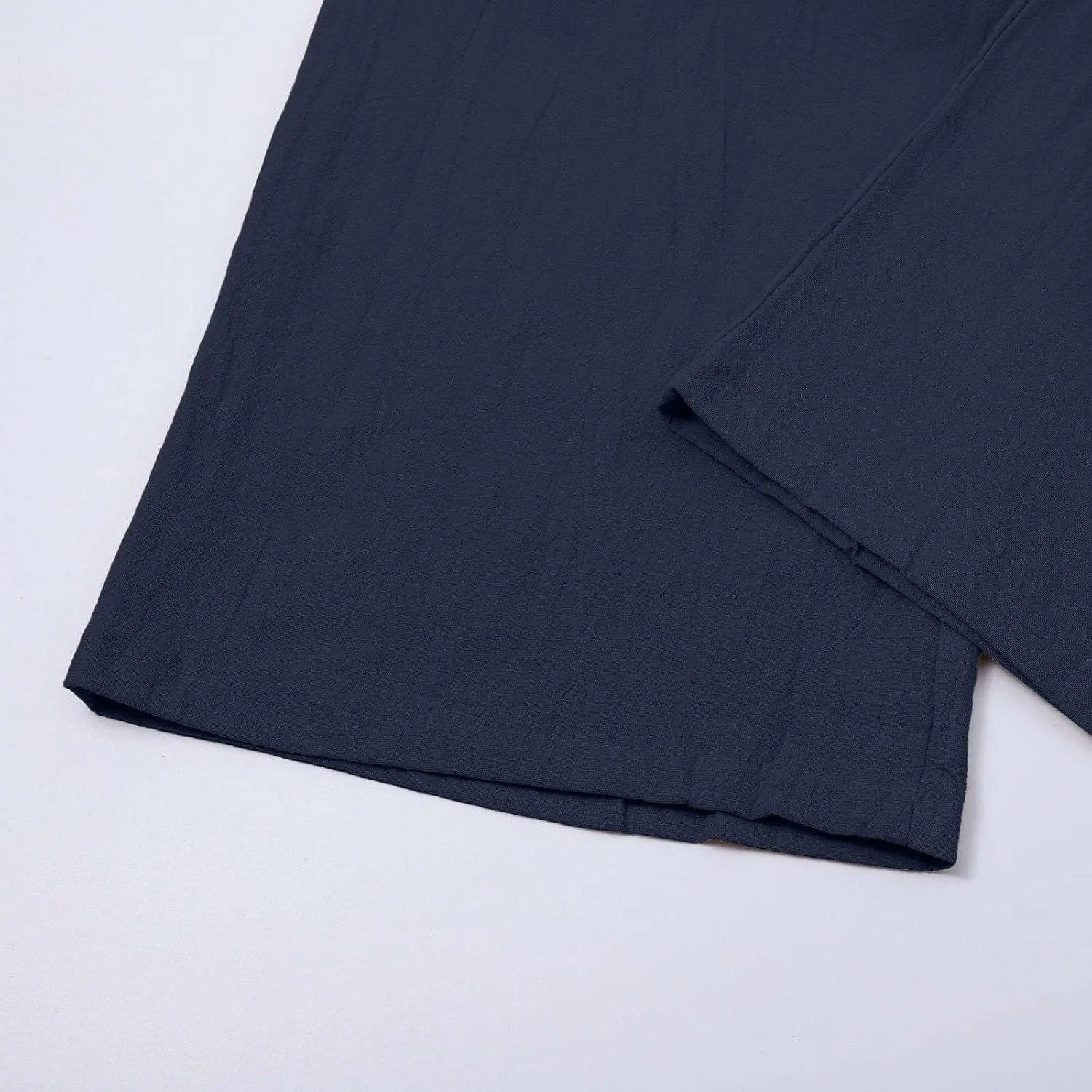 Linen Cargo Pants Men's Lightweight Soft Wide Leg Sweatpants Summer Loose Fit Drawstring Solid Joggers Daily Workout Trousers