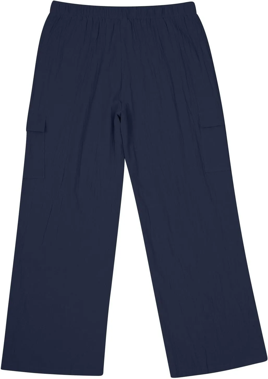Linen Cargo Pants Men's Lightweight Soft Wide Leg Sweatpants Summer Loose Fit Drawstring Solid Joggers Daily Workout Trousers