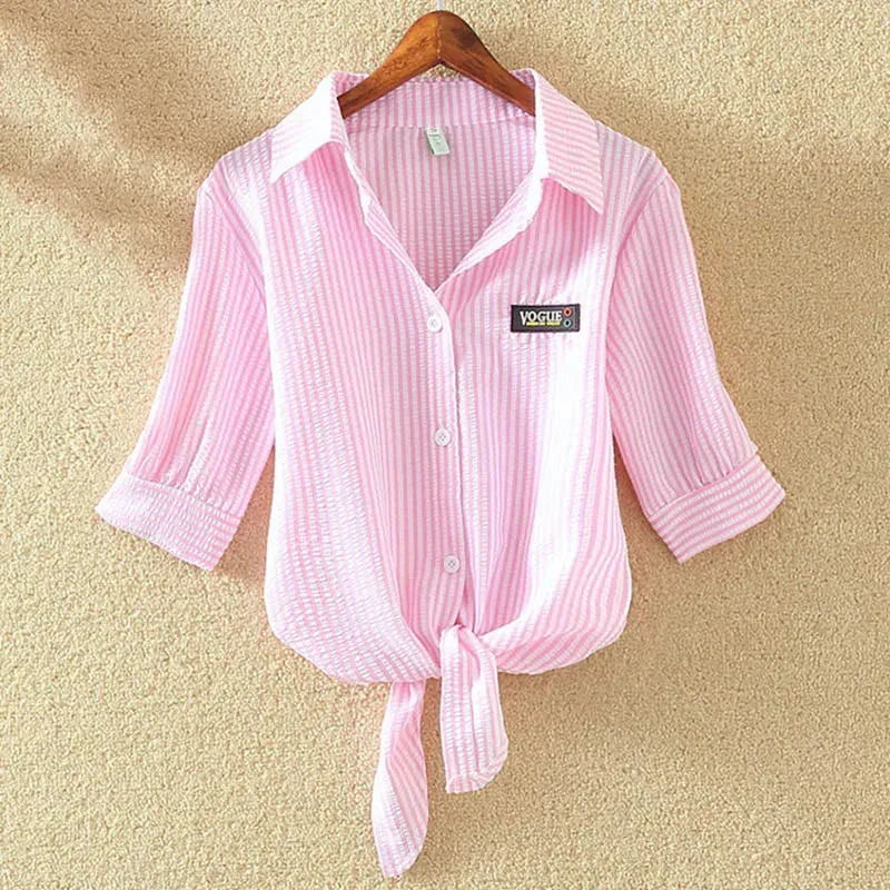 Loose Short Sleeve Casual Shirt White Blouse
