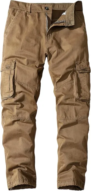Lu's Chic Men's Chino Pants Cargo Workout Lounge Jogger Work Tapered Streetwear Trousers