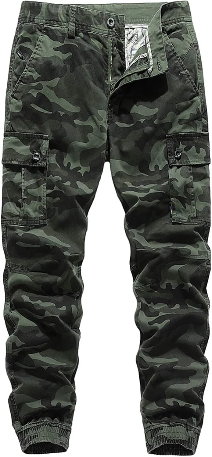 Lu's Chic Men's Chino Pants Cargo Workout Lounge Jogger Work Tapered Streetwear Trousers