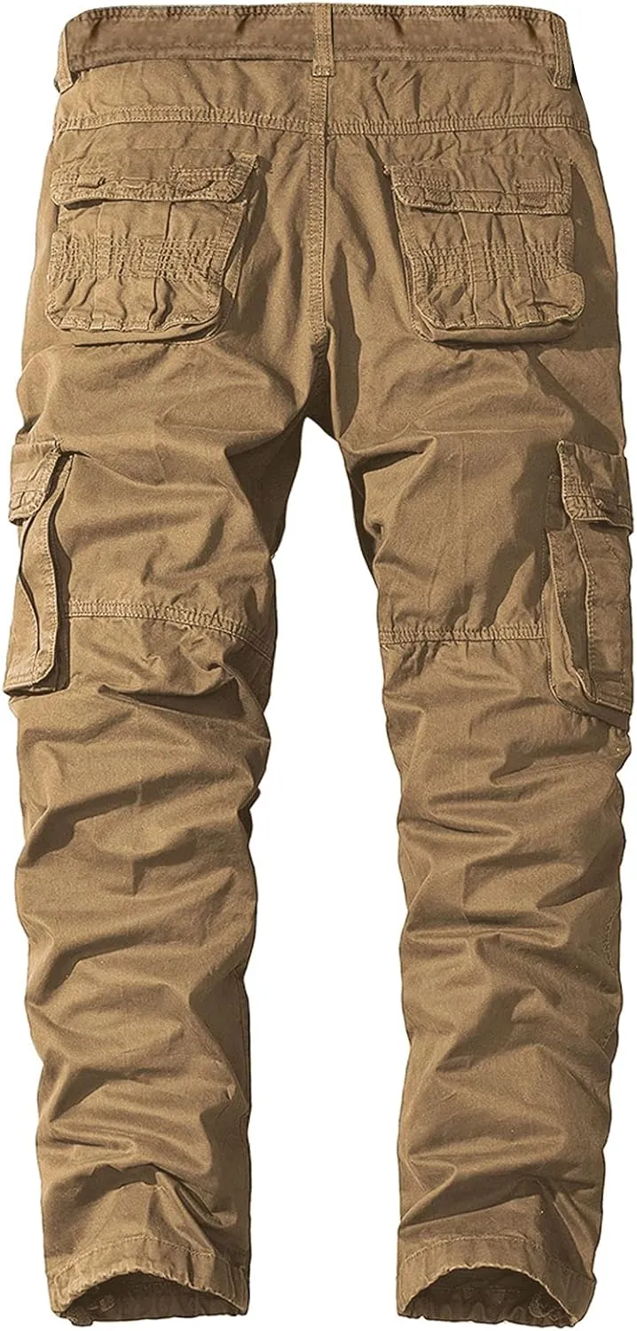 Lu's Chic Men's Chino Pants Cargo Workout Lounge Jogger Work Tapered Streetwear Trousers