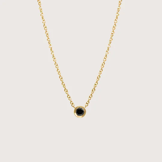 Margarita Gold Necklace Black Diamond