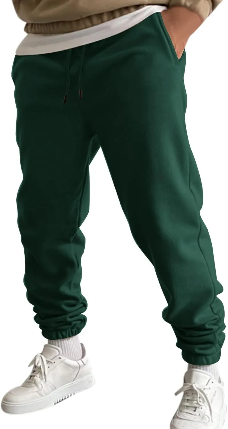 Mens Autumn and Winter High Street Fashion Leisure Pants Loose Fit Sports Trousers Solid Color Lace Up Joggers