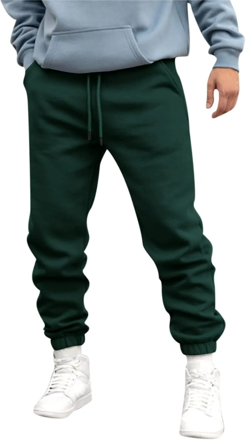 Mens Autumn and Winter High Street Fashion Leisure Pants Loose Fit Sports Trousers Solid Color Lace Up Joggers