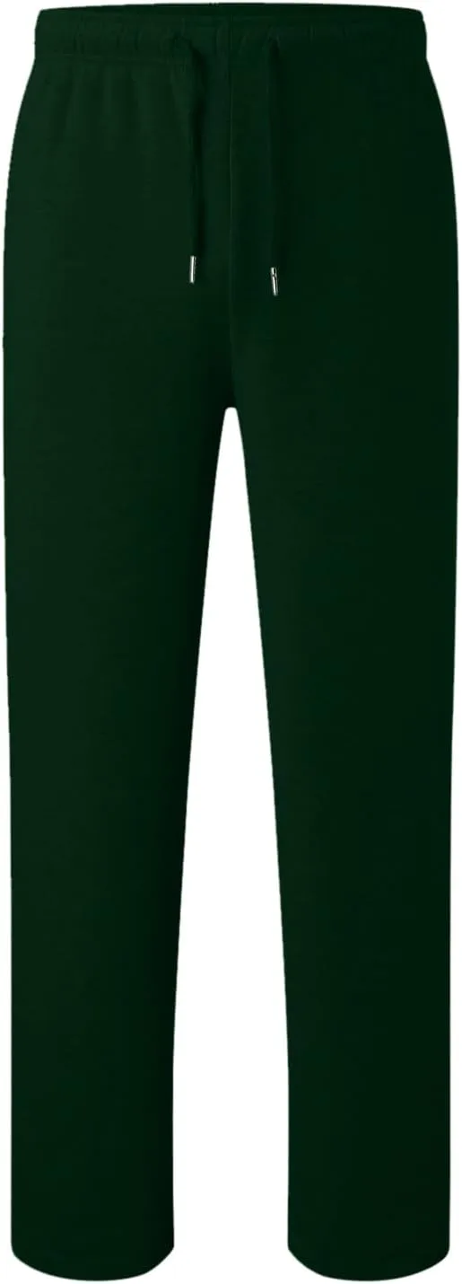 Men's Baggy Sweatpants, Fleece Straight Leg Jogger, Workout Casual Pant Loose Athletic Trousers Elastic Waist Pockets