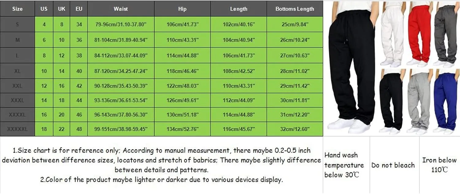 Mens Cargo Pants Casual Joggers, Big and Tall Athletic Pants Cotton Loose Baggy Pants, Straight Leg Sweatpants