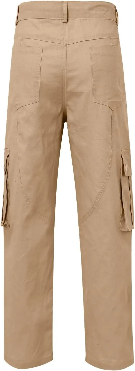 Men's Cargo Pants Casual Multi Pockets Twill Chino Pants Athletic Sweatpant Loose-Fit Classic Lightweight Daily Wear