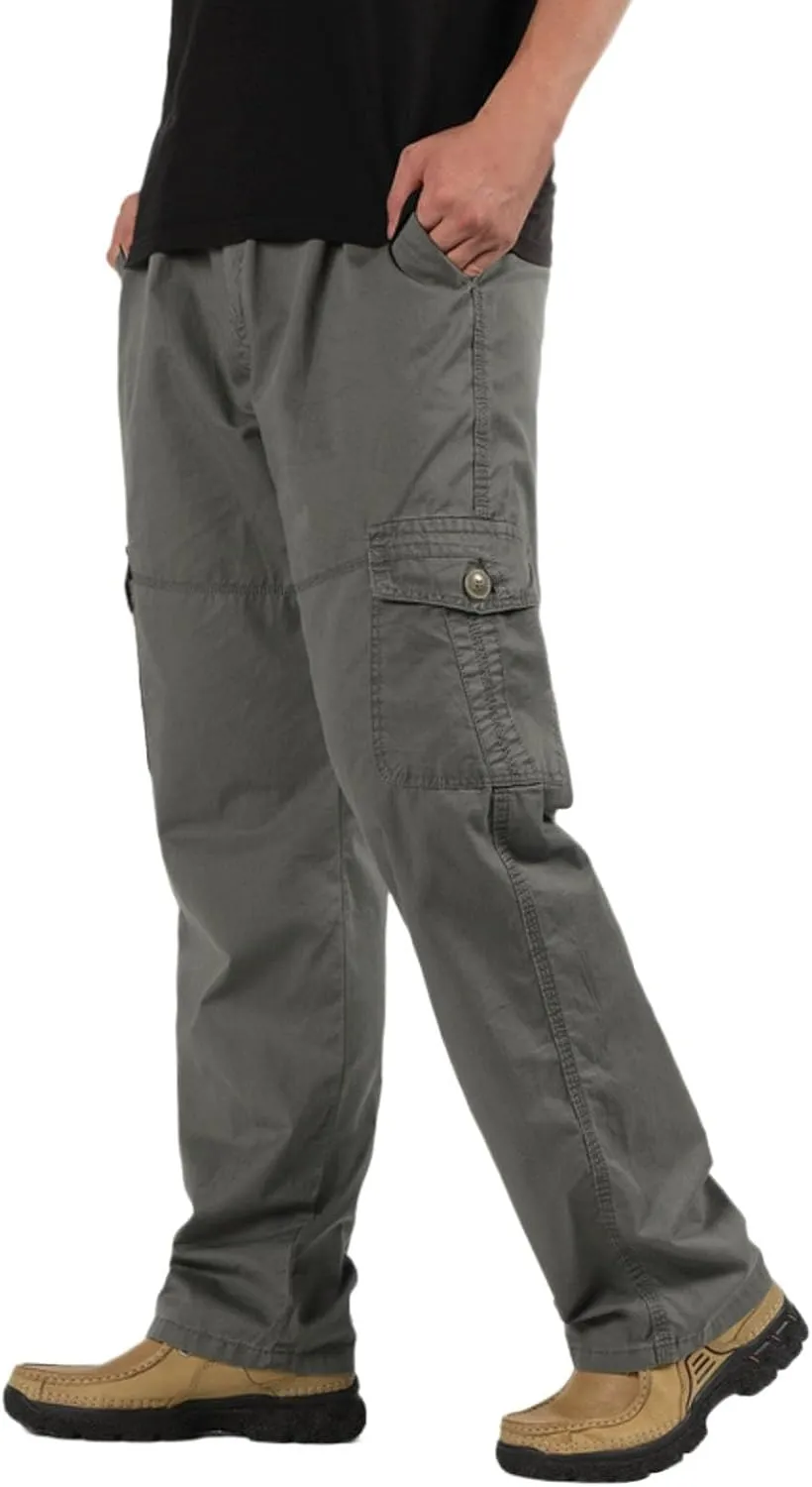 Men's Cargo Pants Outdoor Workout Travel Joggers Athletic Camping Hiking Pants with Pockets Waterproof Tactical Pants