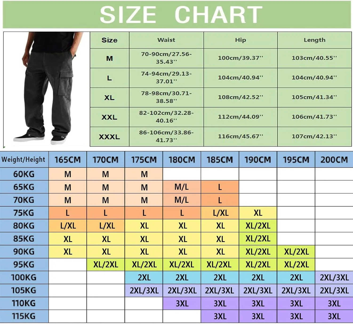 Mens Cargo Pants Slim Fit Loose Straight Leg Tactical Pants Stretch Waterproof Multi Pockets Hiking Hunting Pants