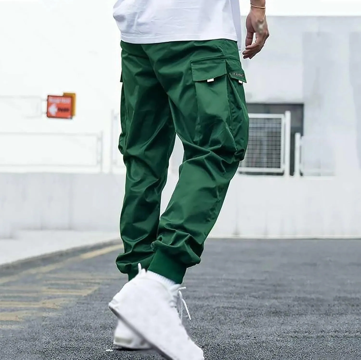 Men's Cargo Pants Solid Color Joggers Lounge Running Workout Gym Track Pants Summer Outdoor Hiking Trousers