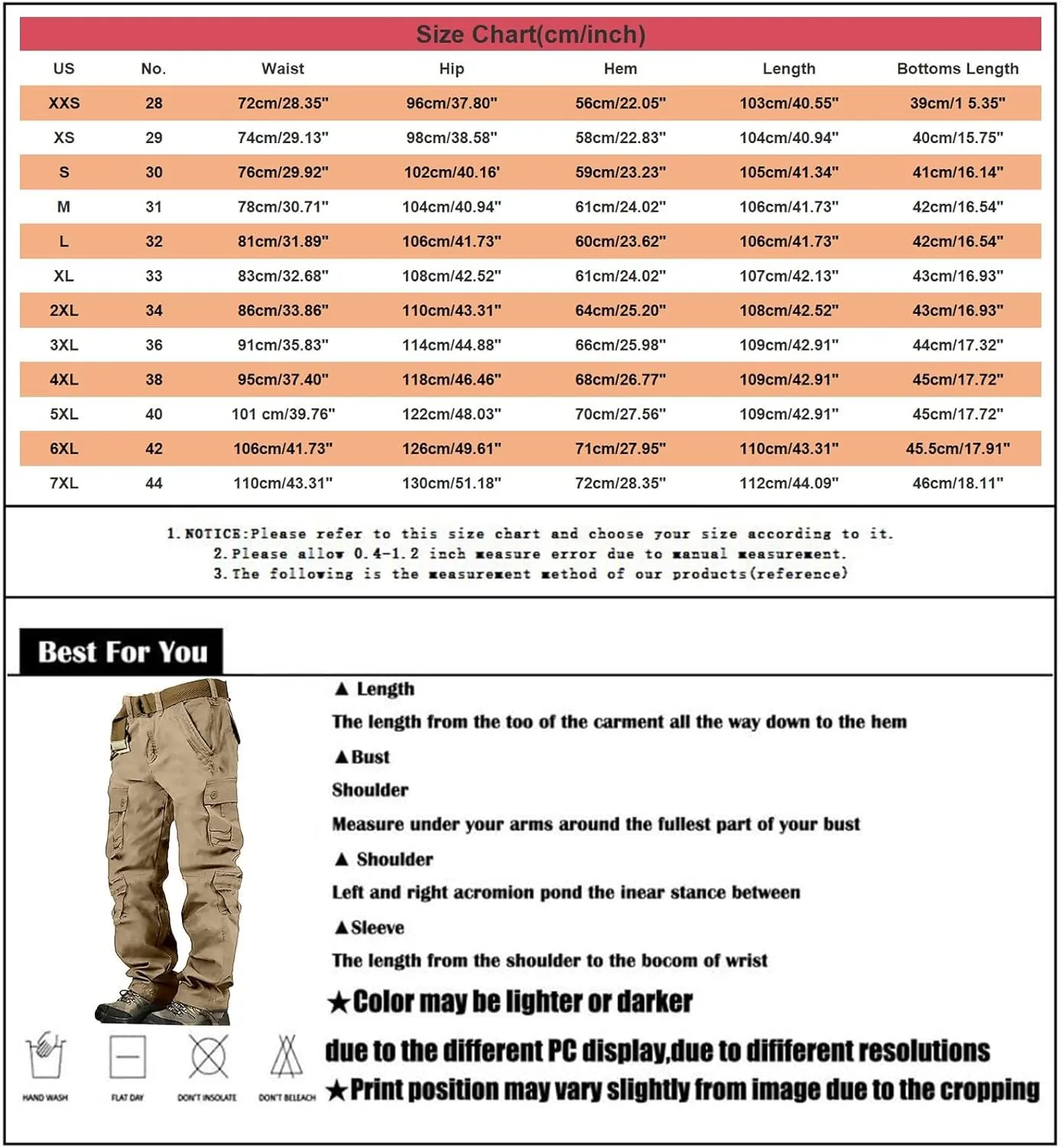 Men's Cargo Sweatpants Fleece Joggers with Large Pockets Loose Soft Pants Rainproof Open Bottom Athletic Pants Men
