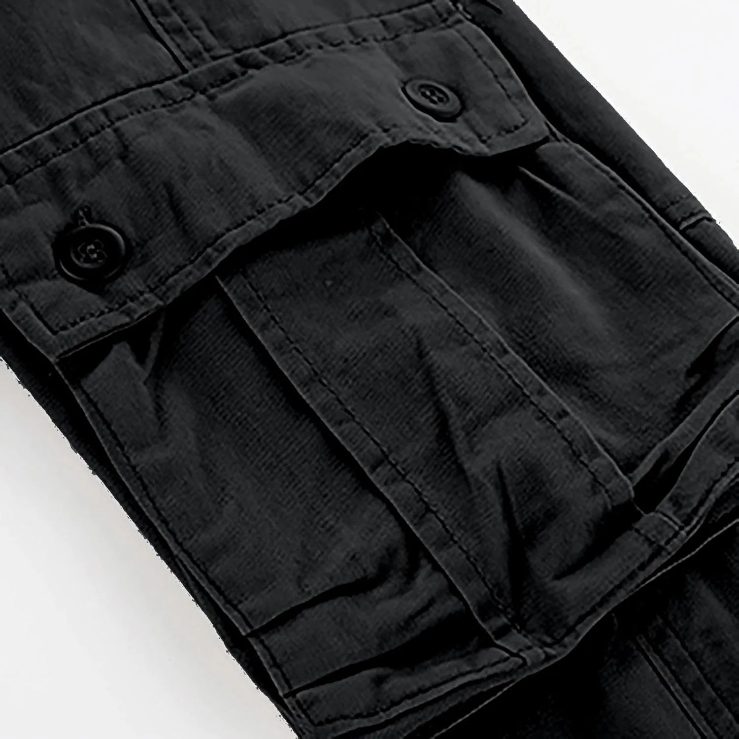 Men's Cargo Sweatpants Fleece Joggers with Large Pockets Loose Soft Pants Rainproof Open Bottom Athletic Pants Men