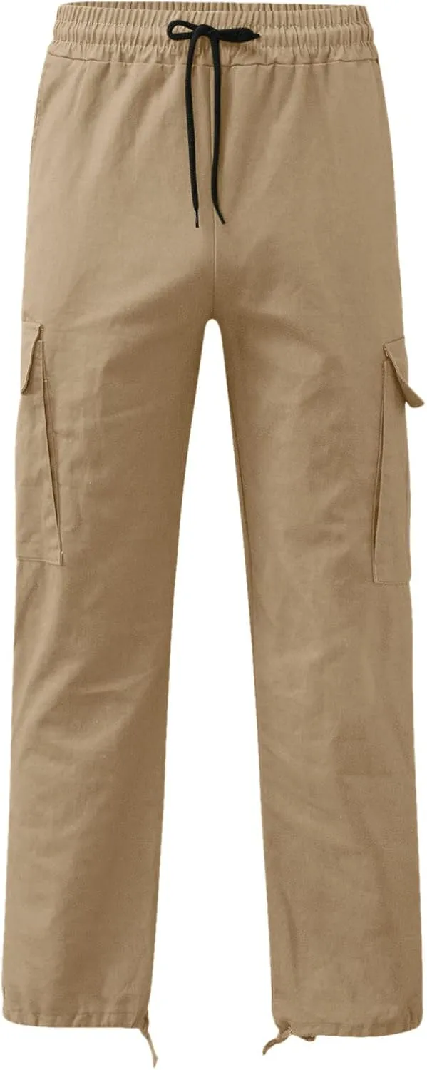 Men's Casual Cargo Pants Loose Loose Fit Hiking Trousers Athletic Pants Outdoor Wearing Pants with Pockets Joggers