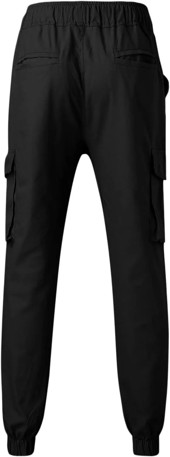 Men's Casual Cargo Pants Multi Pockets Twill Chino Pants Loose Fit Joggers Hiking Trousers Gym Sweatpants Overalls