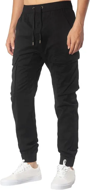 Men's Casual Cargo Pants Multi Pockets Twill Chino Pants Loose Fit Joggers Hiking Trousers Gym Sweatpants Overalls