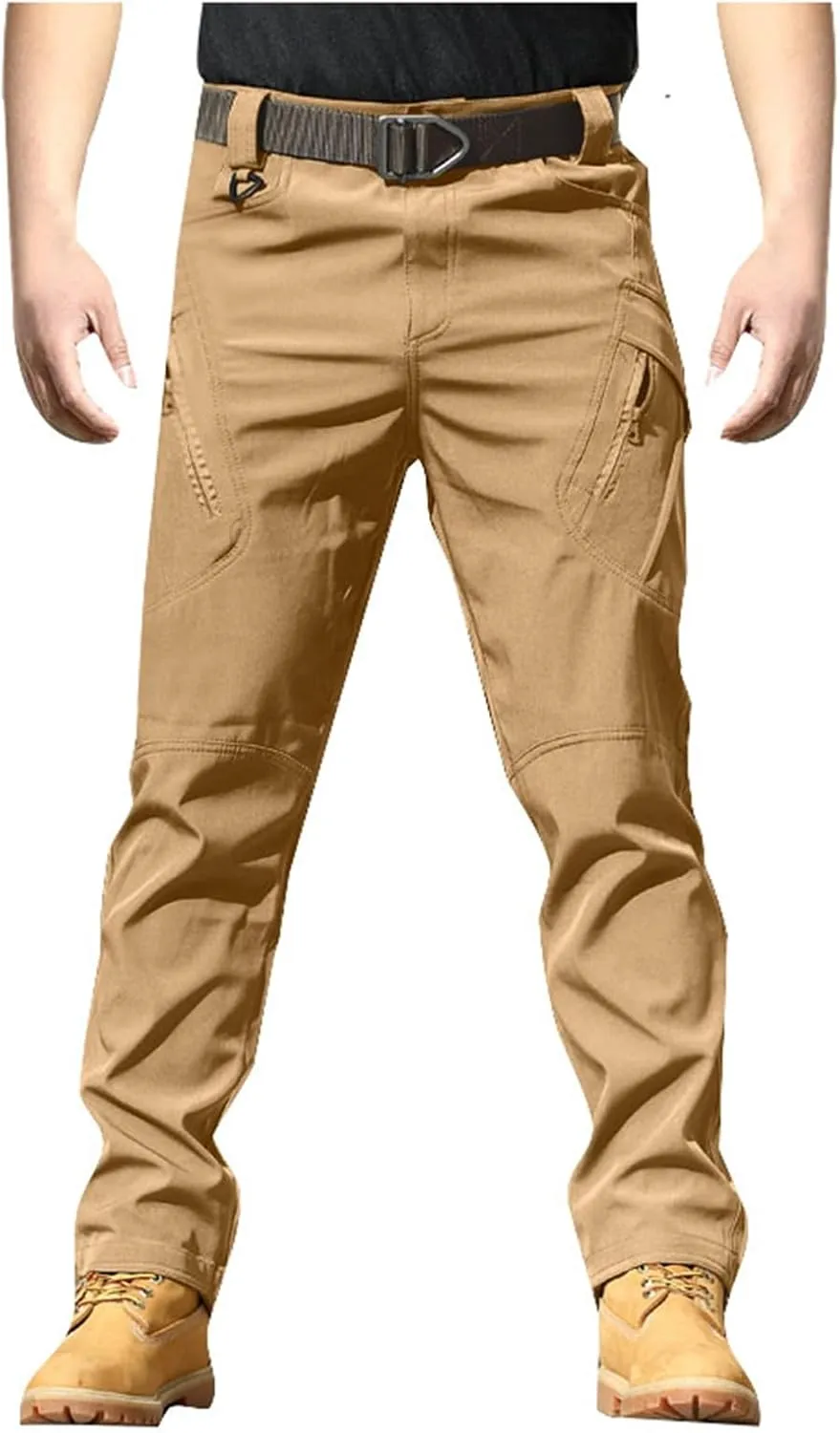 Mens Casual Cargo Pants Tactical Workout Sport Pants Multi-Pocket Straight Leg Trousers Running Joggers
