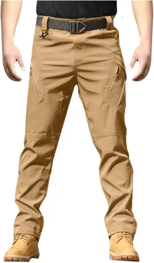 Mens Casual Cargo Pants Tactical Workout Sport Pants Multi-Pocket Straight Leg Trousers Running Joggers