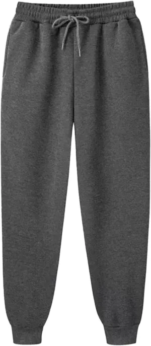 Mens Casual Cotton Sweatpants Stretch Elastic Waist Joggers Regular Fit Pants Outdoor Hiking Trousers