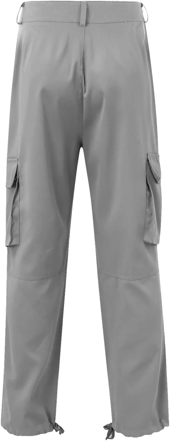 Men's Causal Cargo Pants Solid Color Multi Pockets Straight Leg Trousers Outdoor Wearing Pants with Pockets Overalls