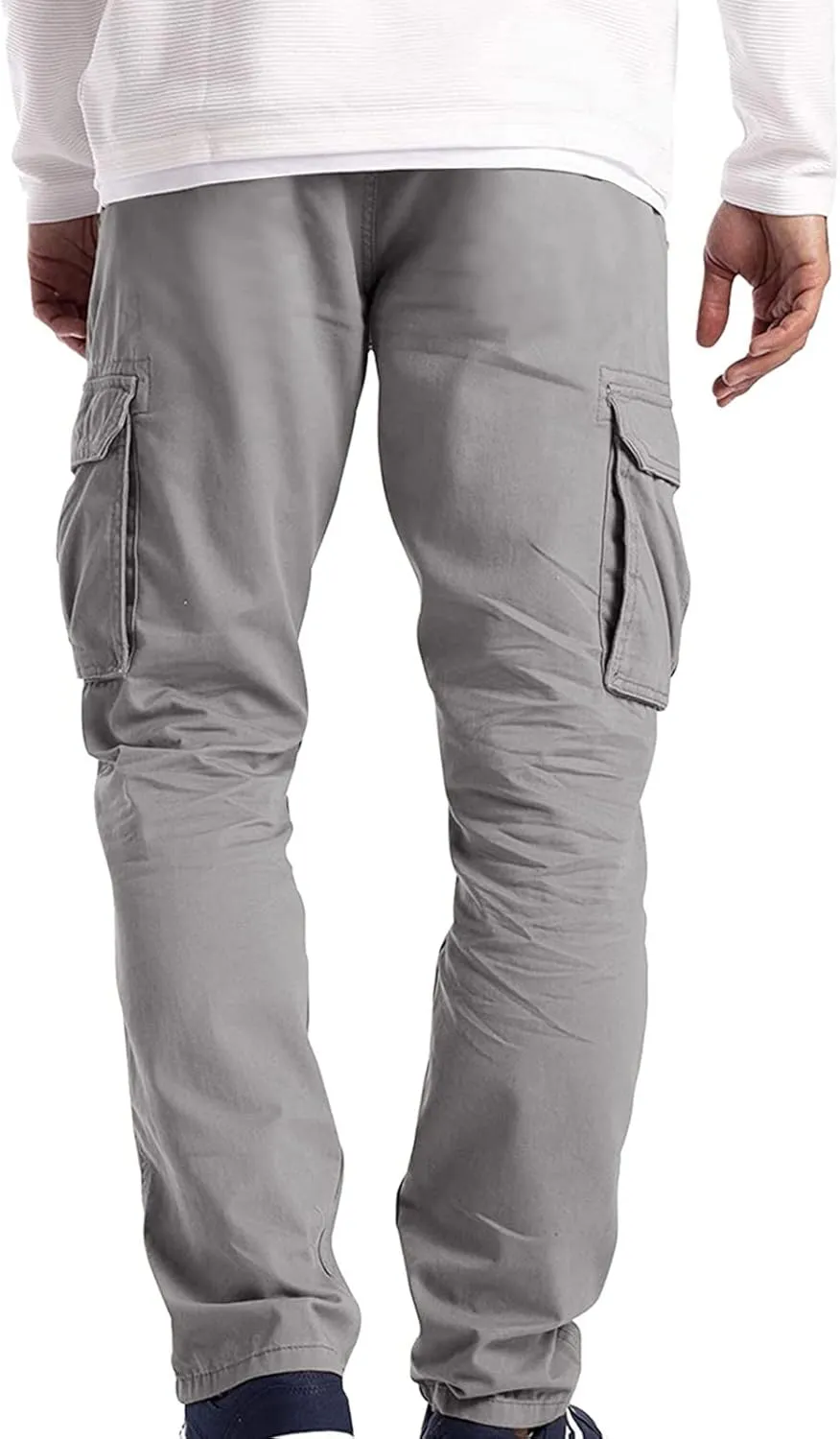 Men's Causal Cargo Pants Solid Color Multi Pockets Straight Leg Trousers Outdoor Wearing Pants with Pockets Overalls