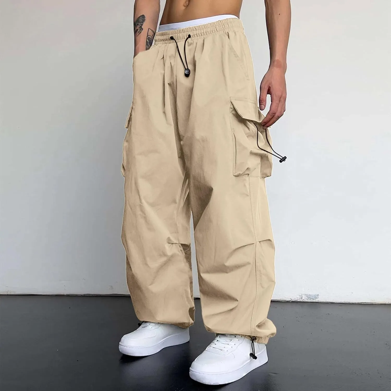 Men's Cool Lightweight Cargo Athletic Pants Fast Dry Joggers Breathable Outdoor Trousers with Pockets