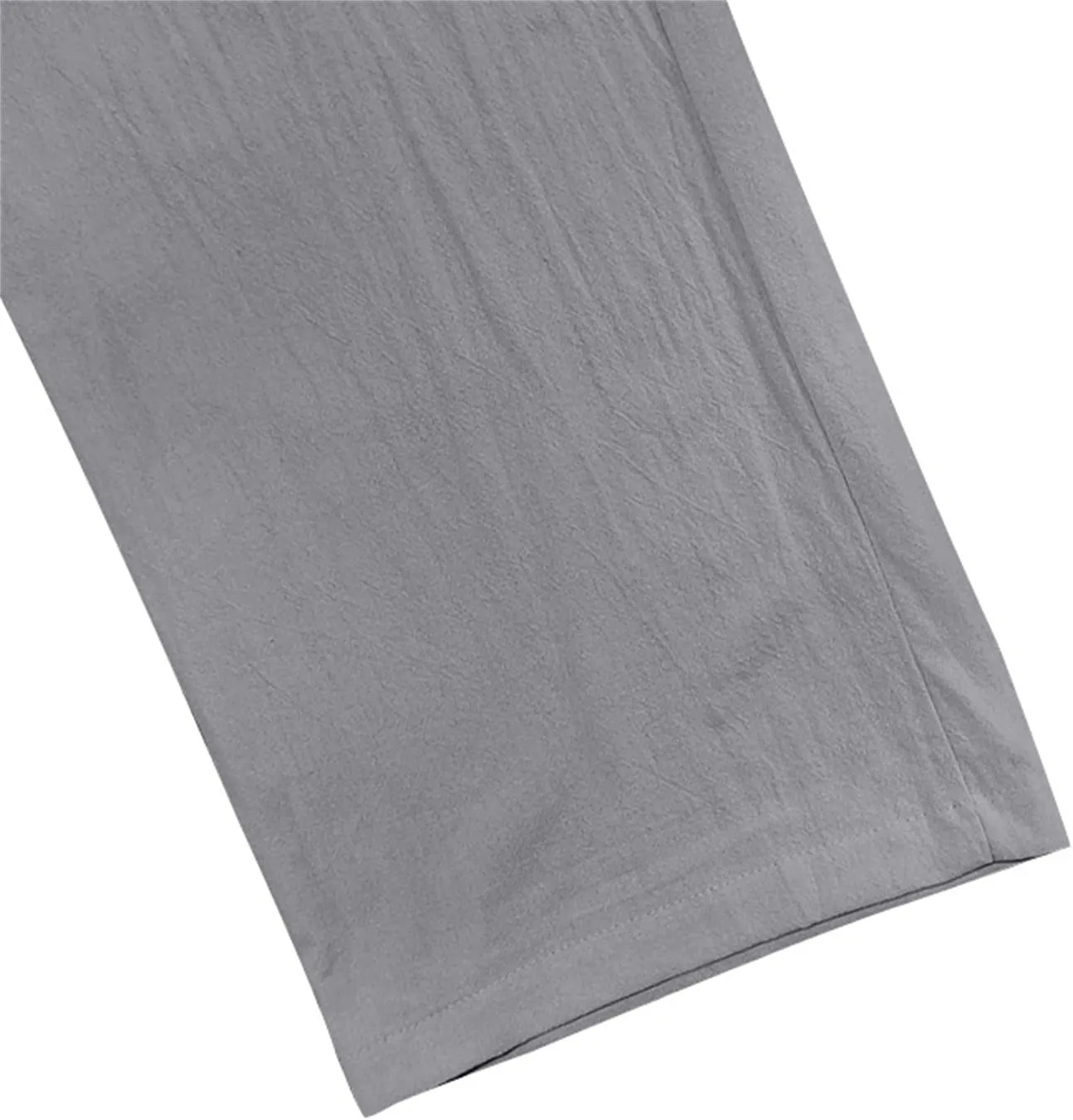 Men's Cotton Linen Pants Elastic Drawstring Waist Summer Beach Pants Casual Loose Lightweight Pant Soft Baggy Trousers