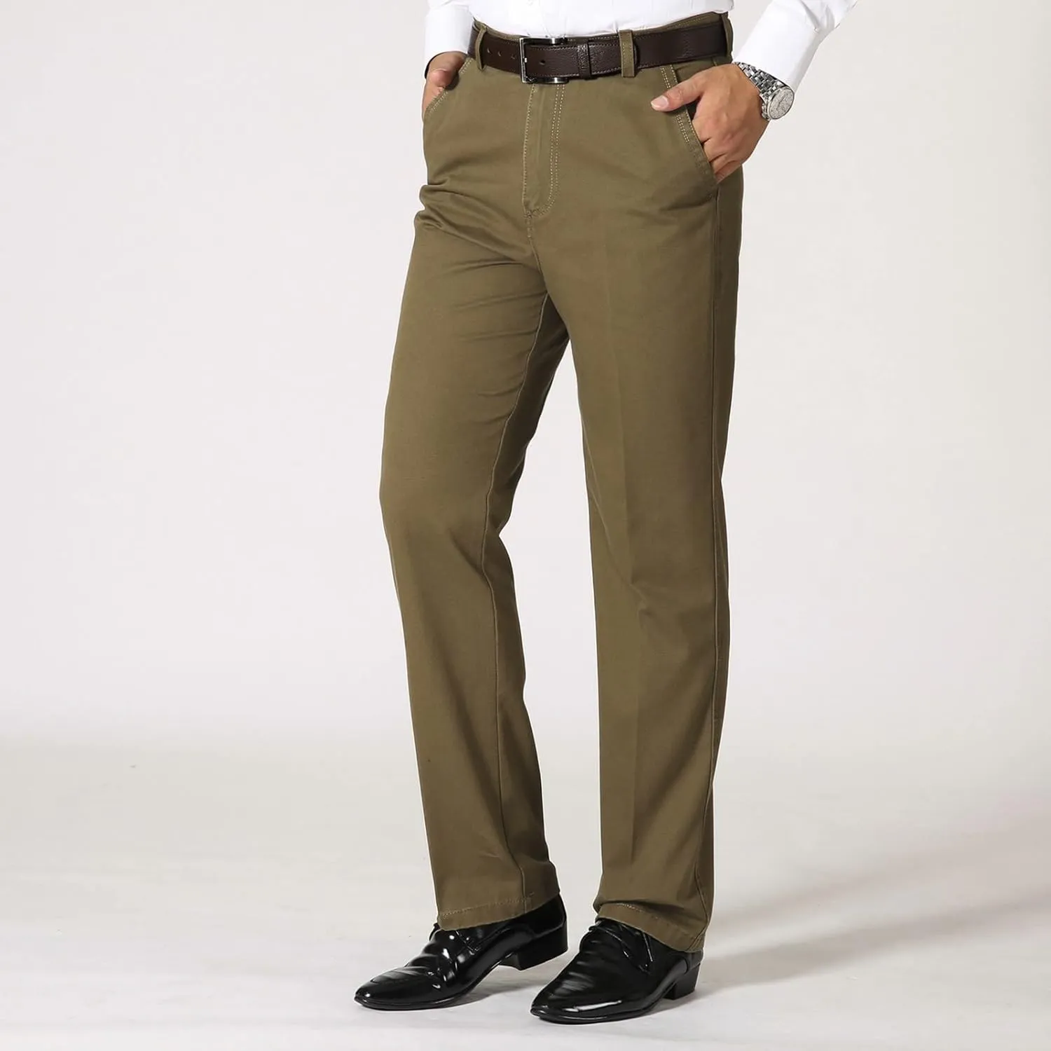 Mens Dress Pants Slim Fit Expandable Waist Work Sweatpants Business Casual Straight Leg Golf Comfort Suit Pants