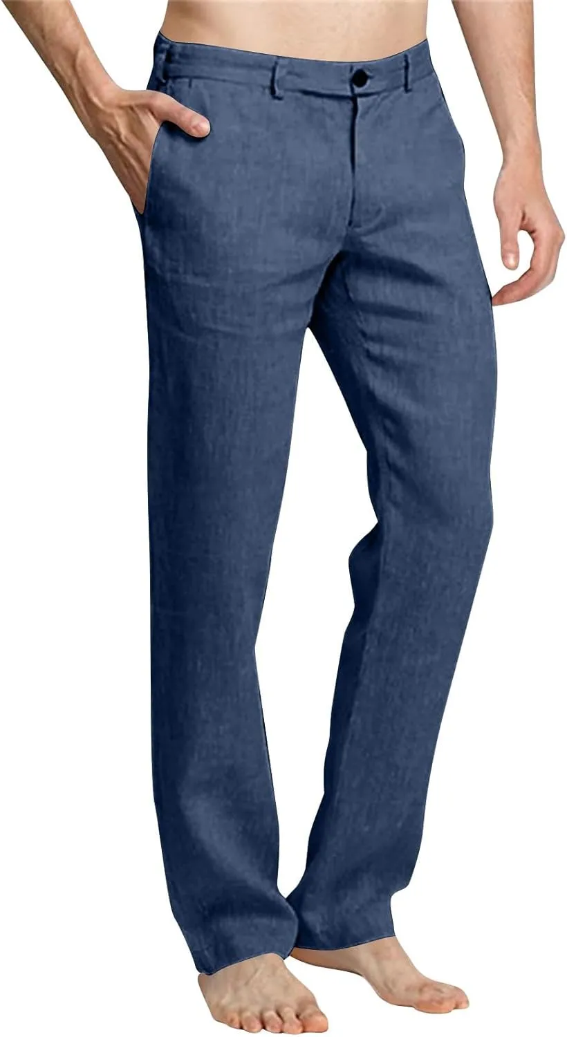 Mens Dress Pants Stylish Slim Fit Stretch Flat Front Elastic Waistband Suit Trouser Office Business Casual Pant